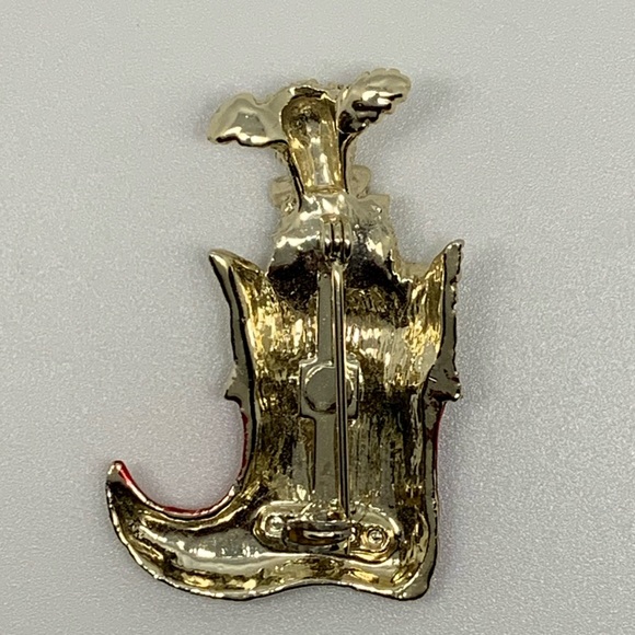 Vintage GERRY’S Red Enamel DOG & STOCKING Pin Brooch~ Christmas Holiday - Picture 5 of 6